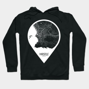 Marseille, France City Map - Travel Pin Hoodie